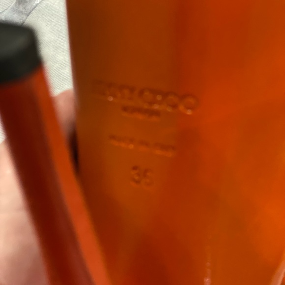 AUTHENTIC Jimmy Choo orange heels NWT. Purchased in London - Picture 6 of 10
